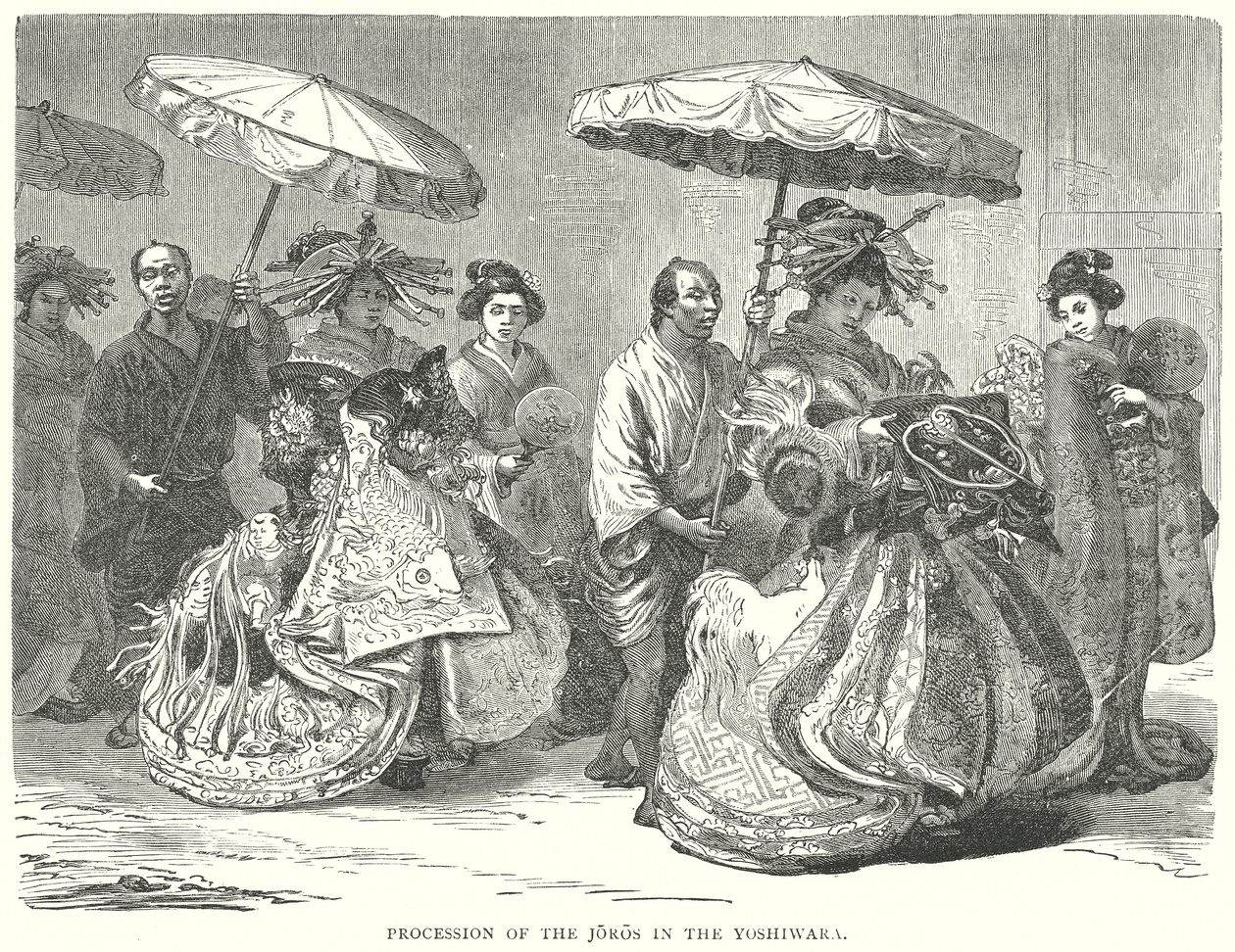 Procession of the Joros in the Yoshiwara by English School