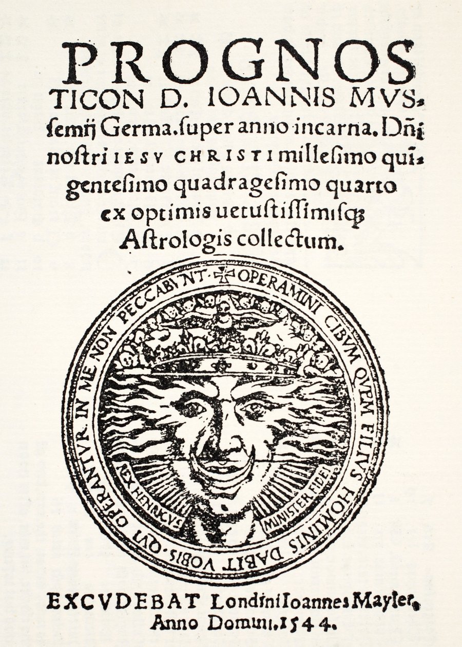 Prognostication for 1544, by Jo. Mussemius, printed by J. Mayler by English School