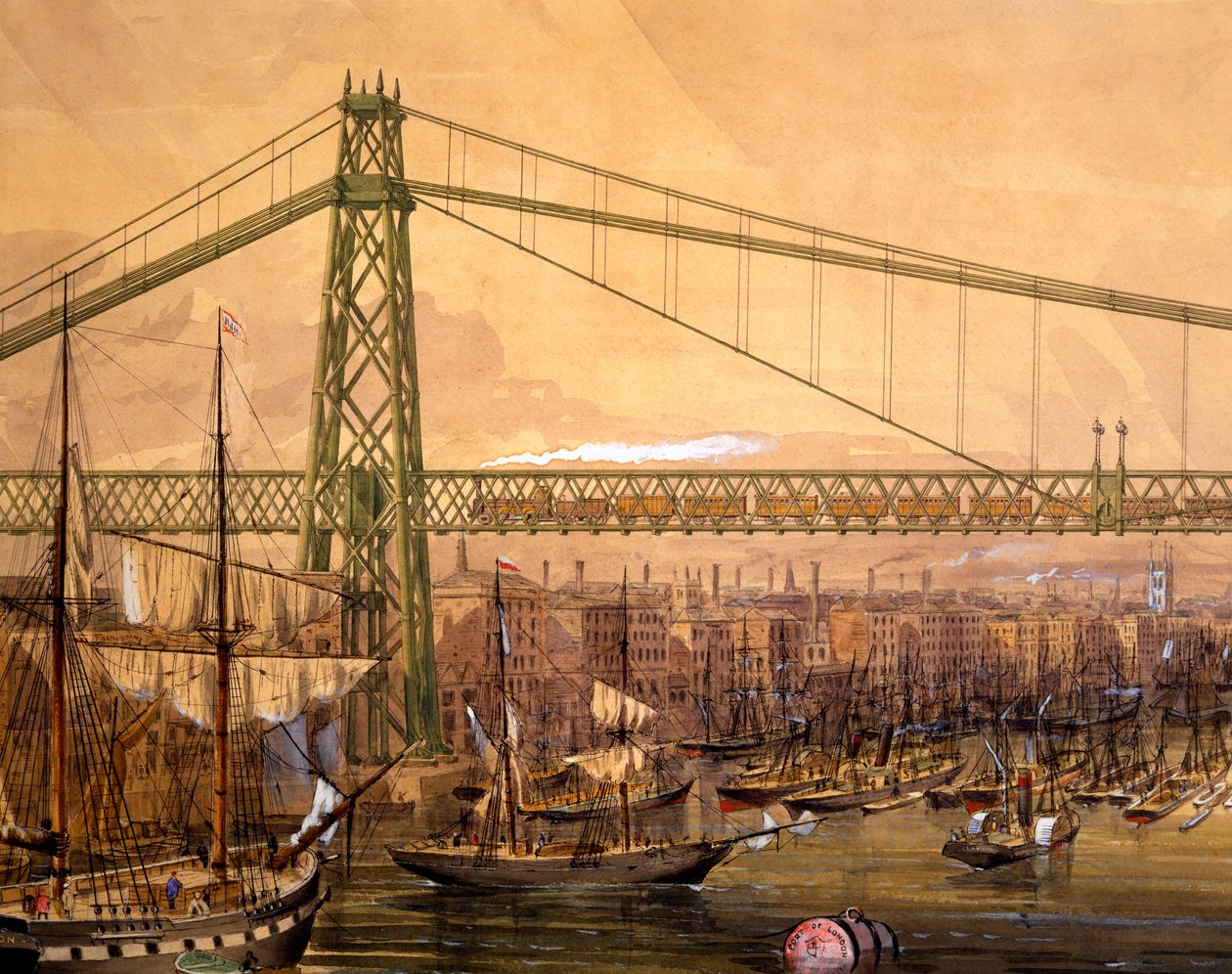 Proposed Railway Bridge over the Thames, near the Tower by English School
