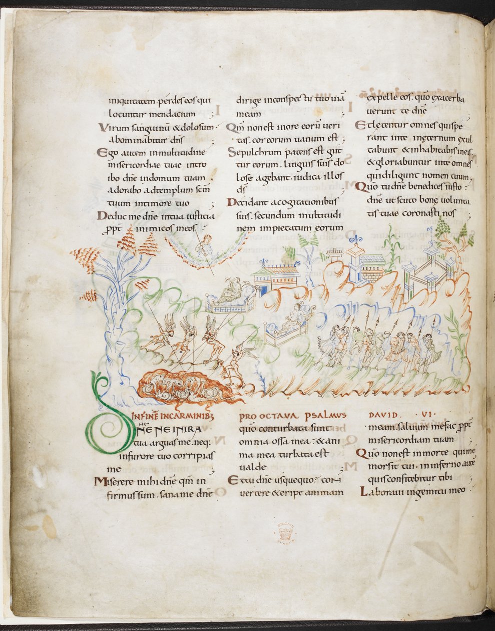 Psalm 6 from the Harley Psalter by English School