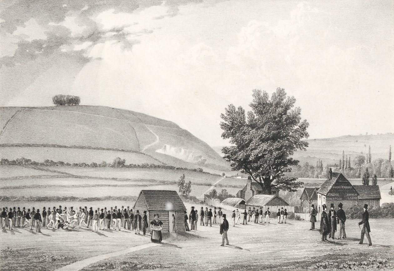 Public school boys (Charterhouse) playing football by English School