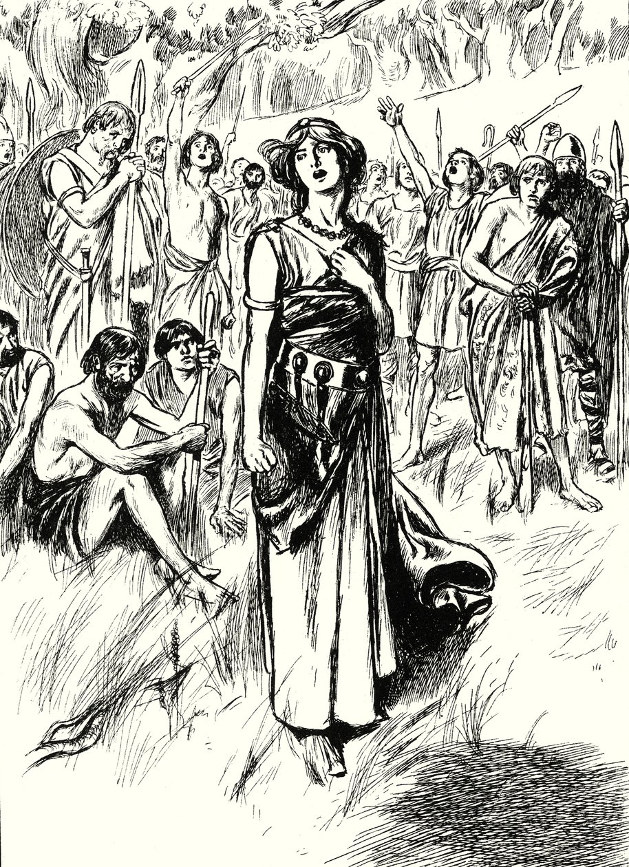 Queen Boadicea and Her Soldiers by English School