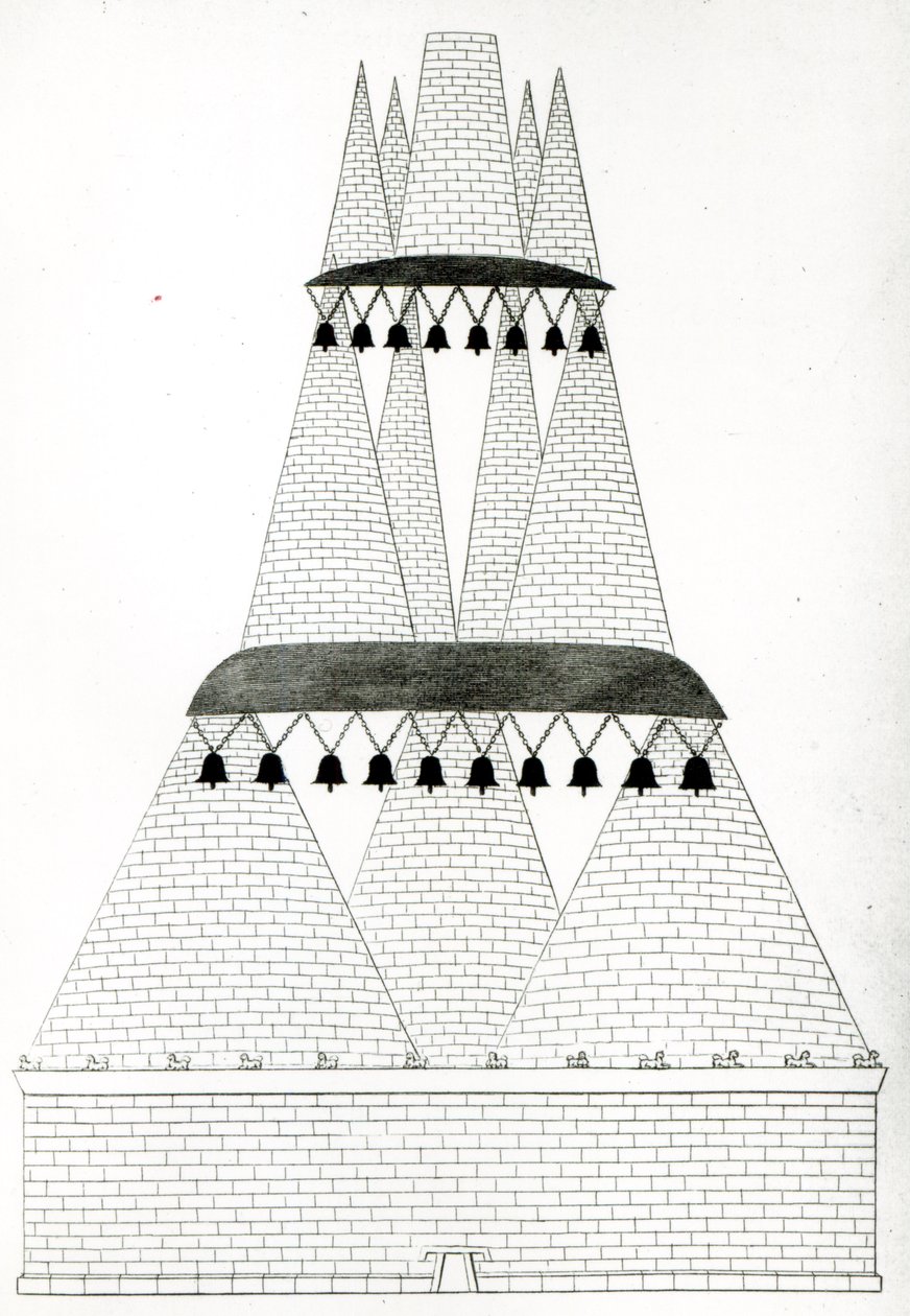 Reconstruction of Tomb of Lars Porsenna at Clusium according to the description in Pliny by English School