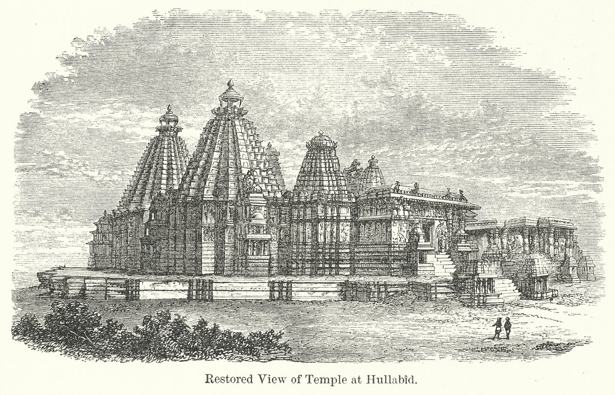 Restored View of Temple at Hullabid by English School