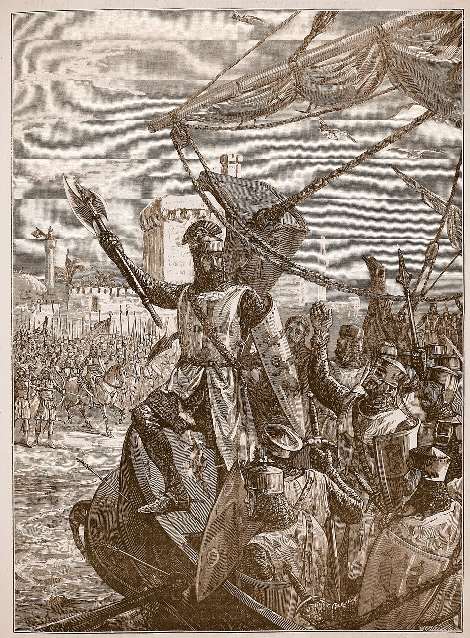 Richard landing at Jaffa (Illustration from Cassell