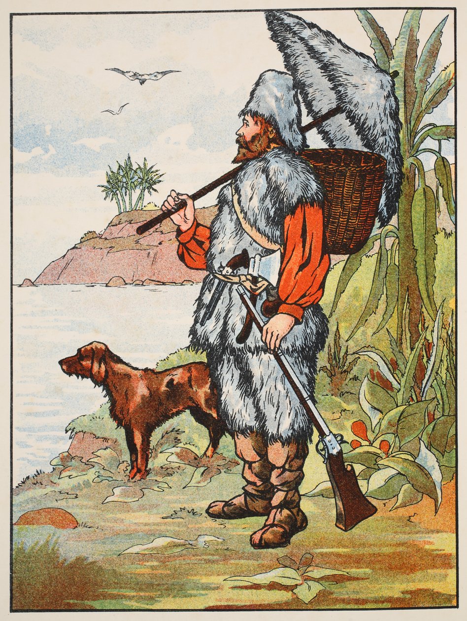 Robinson Crusoe, illustration from The Story of Robinson Crusoe: An adaptation for children following Defoe