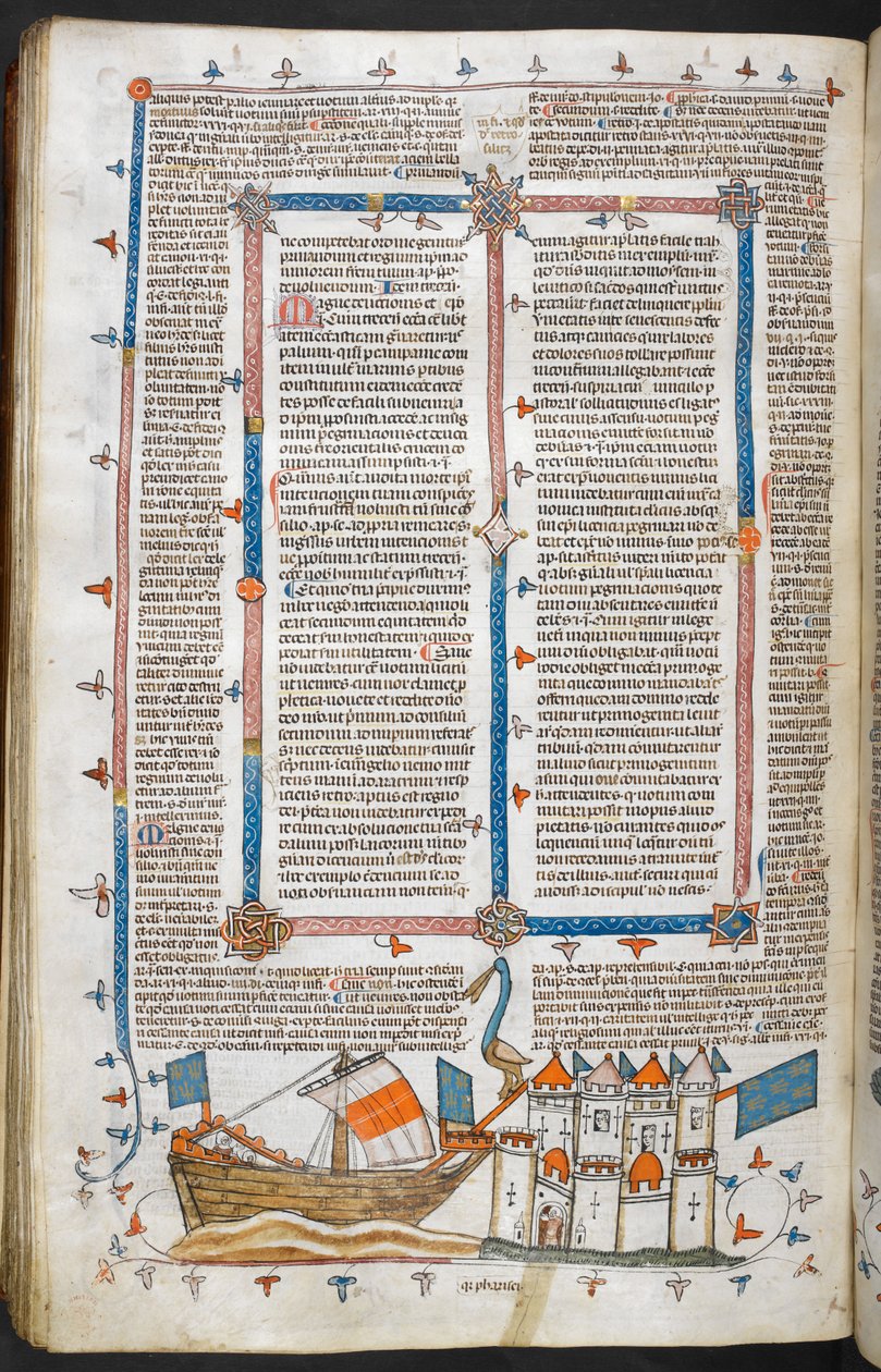 Naval attack and Marginal Decoration, illustration from 