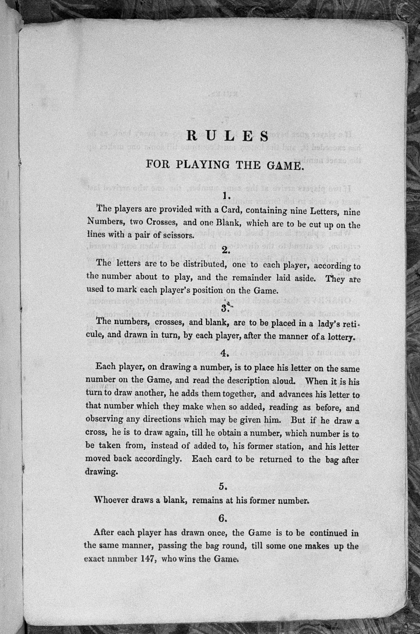 Rules for Playing the Game of the Star-Spangled Banner or Emigrants to the United States, c.1840 by English School