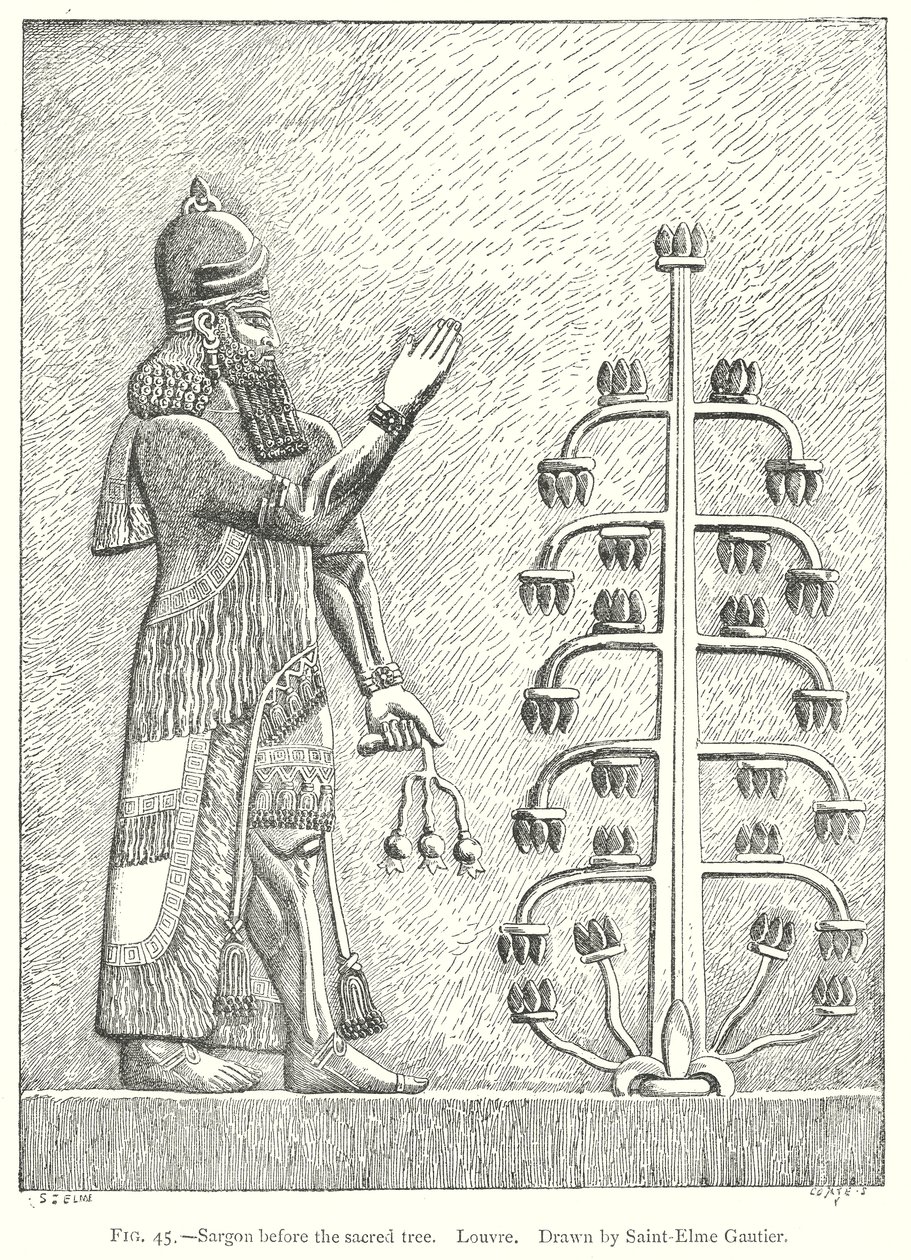 Sargon Before the Sacred Tree, Louvre by English School