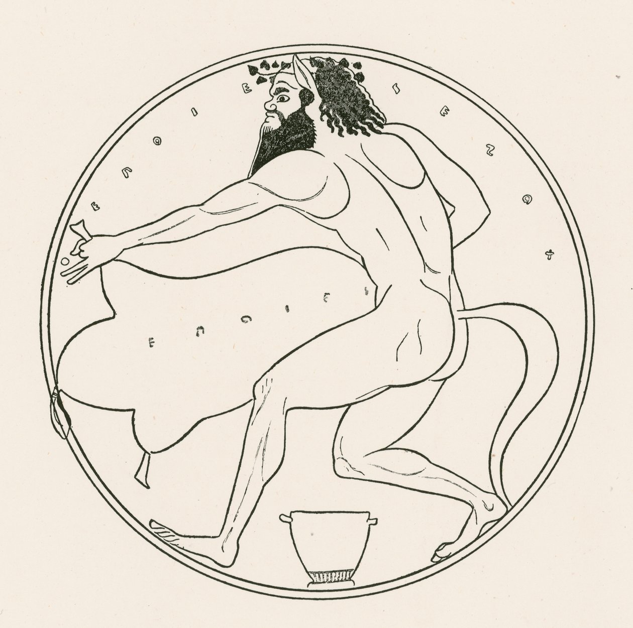 Satyr and Wine-Skin by English School