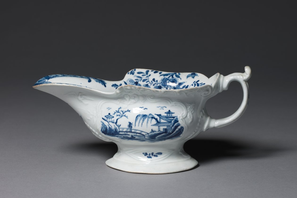 Sauce Boat, Possibly by Worcester Porcelain Factory or Bristol Porcelain Factory by English School