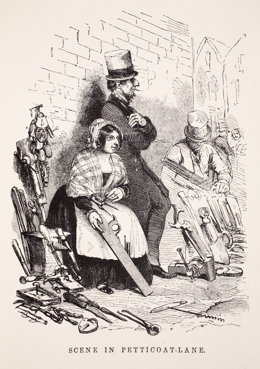 Scene in Petticoat-Lane, illustration from London Labour and London Poor by Henry Mayhew, pub. 1862 by English School