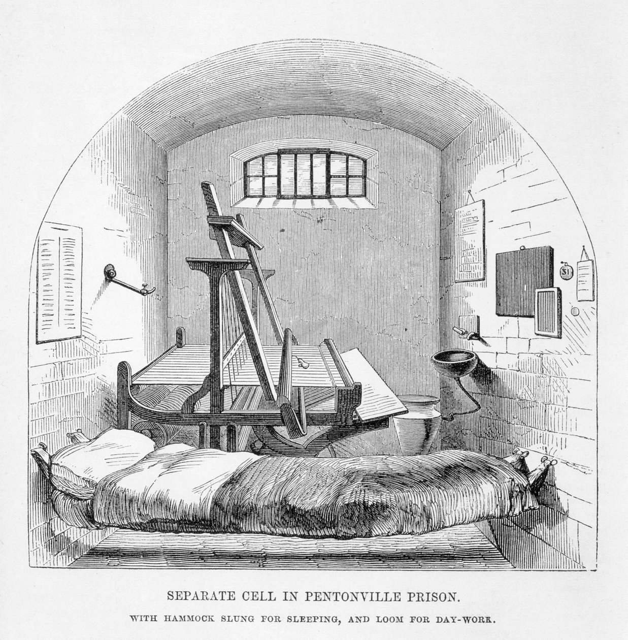 Separate Cell in Pentonville Prison, from The Criminal Prisons of London and Scenes of Prison Life by Henry Mayhew and John Binny, 1862 by English School
