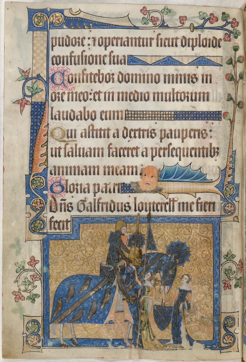 Sir Geoffrey Luttrell on horseback from the 