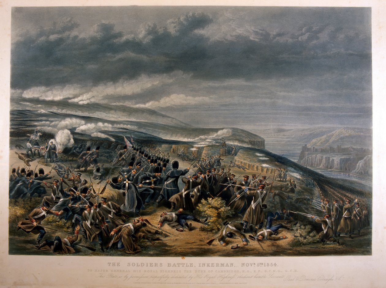 Soldiers at the Battle of Inkerman during the Crimean War, 5th November 1854, 1855 by English School