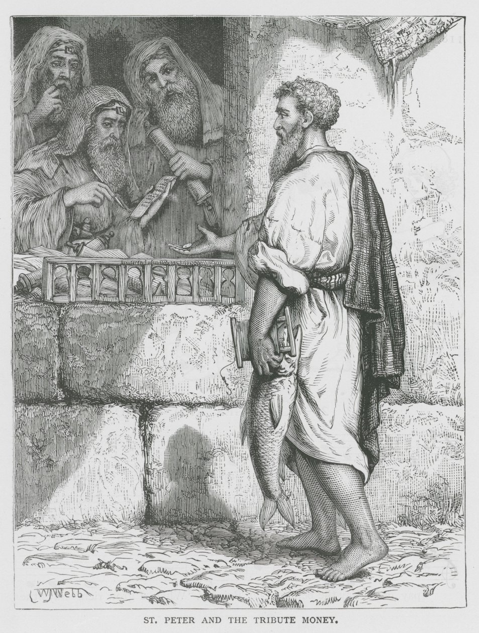 St Peter and the Tribute Money by English School