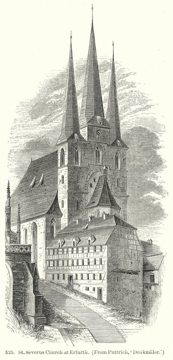 St Severus Church at Erfurth (engraving) by English School