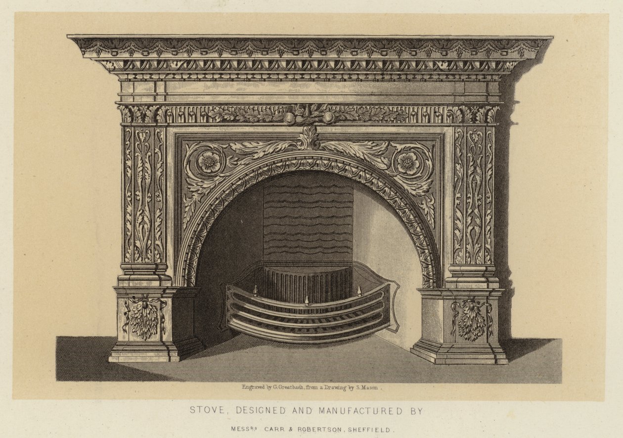 Stove, Designed and Manufactured by Messrs Carr and Robertson Sheffield by English School