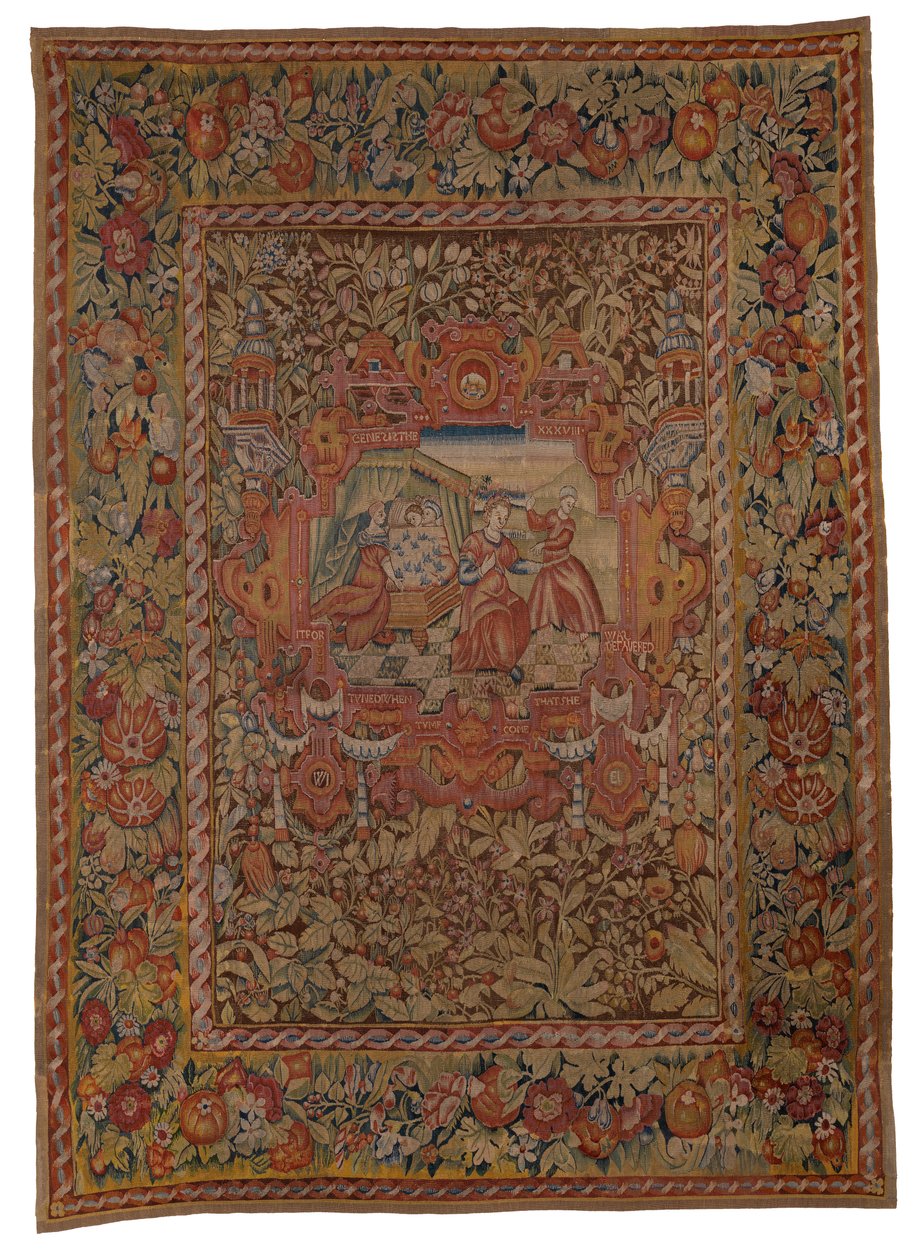 Tapestry Hanging from Chastleton House Set, Birth of Pharez and Zarah, the Sons of Judah and Tamas, from Genesis XXXVIII, Made in Sheldon, England, c.1595 by English School