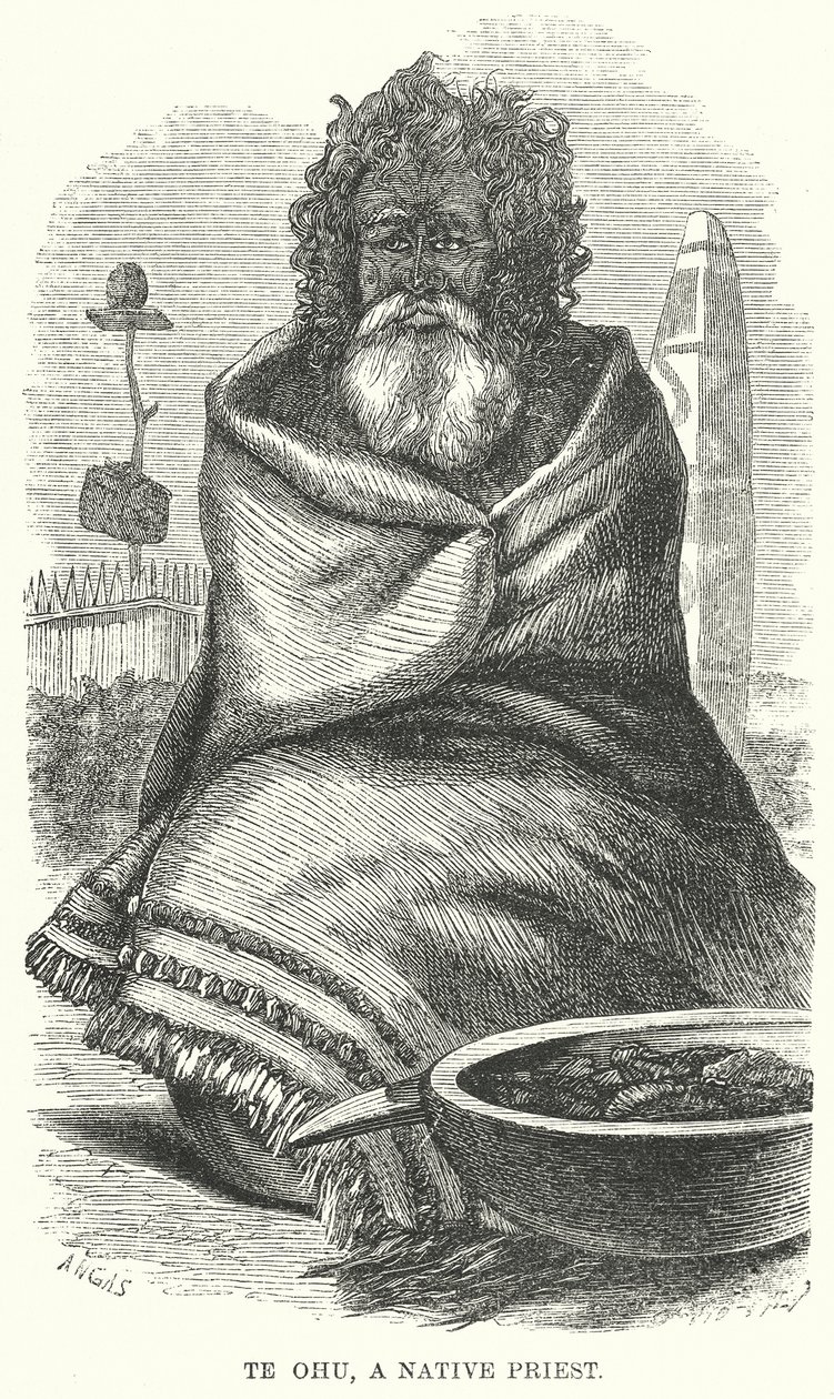 Te Ohu, A Native Priest by English School