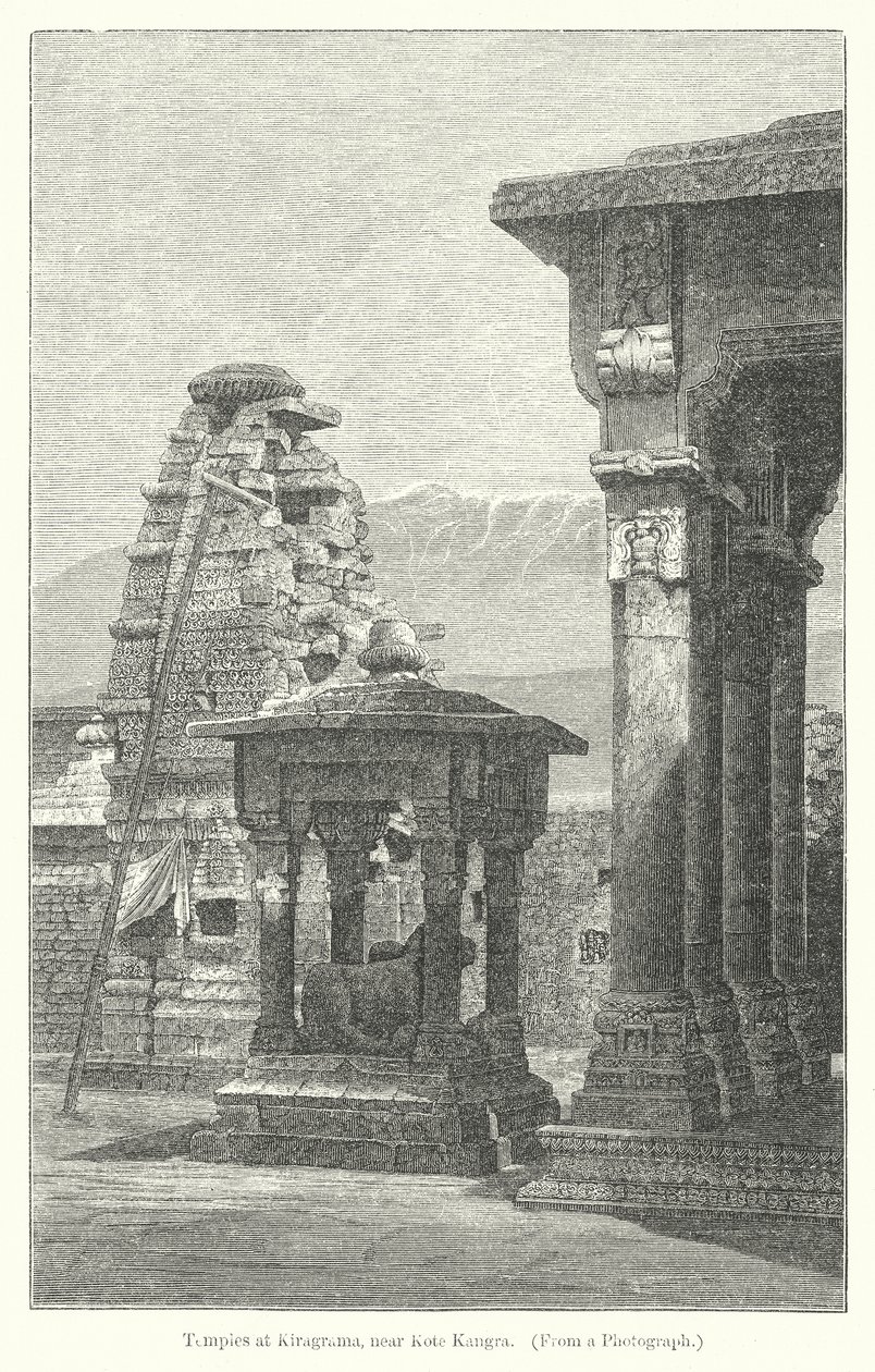 Temples at Kiragrama, near Kote Kangra by English School