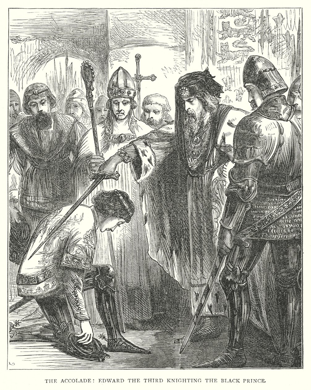 The Accolade: Edward the Third Knighting the Black Prince by English School