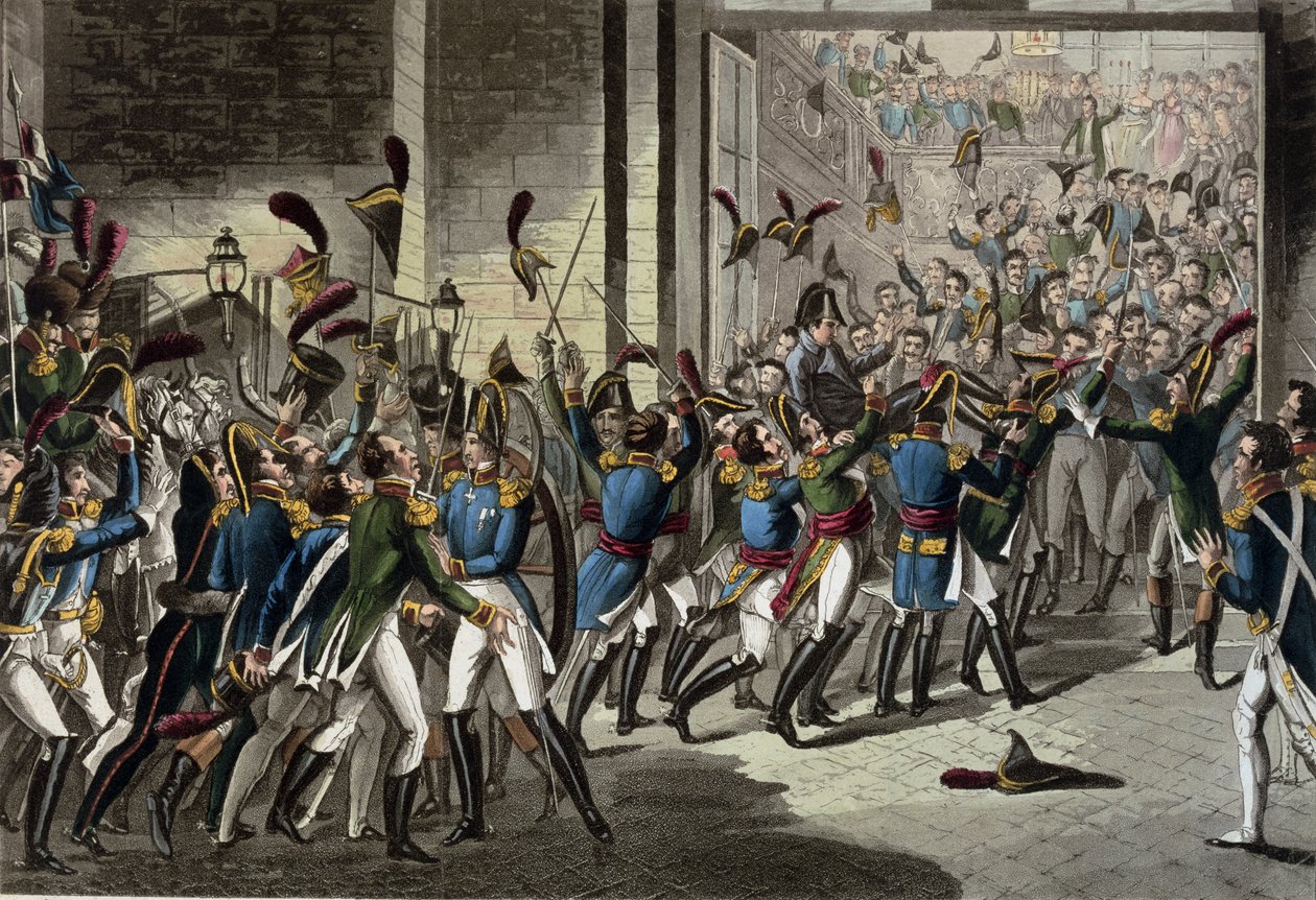 The Arrival of Napoleon (1769-1821) at the Tuileries on 20th March 1815 by English School