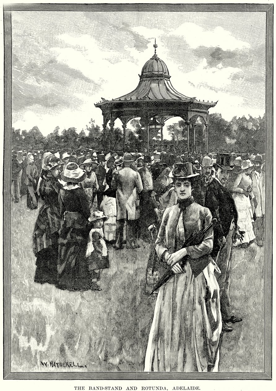 The Band-Stand and Rotunda, Adelaide by English School
