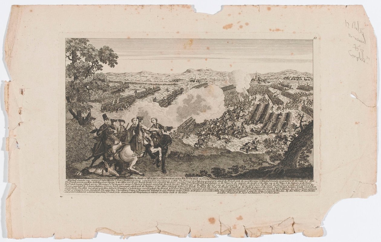 The Battle of Minden or Thornhausen in Westphalia on 1st of Aug 1759 by English School