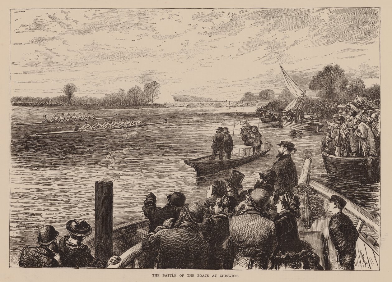 The Battle of the Boats at Chiswick by English School