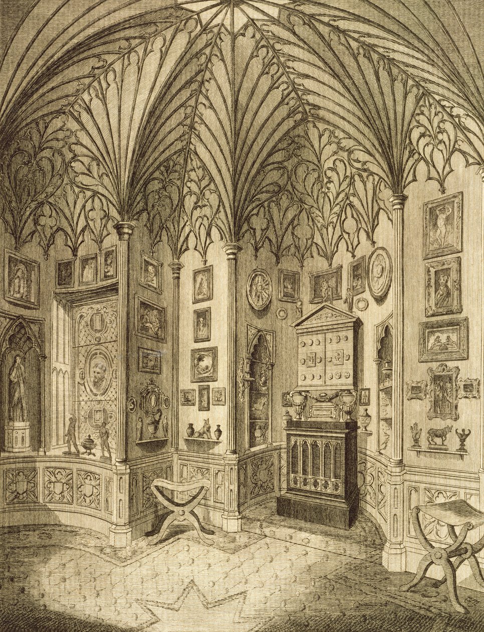 The Cabinet, engraved by T. Morris, from Description of Strawberry Hill by Horace Walton, 1784 by English School