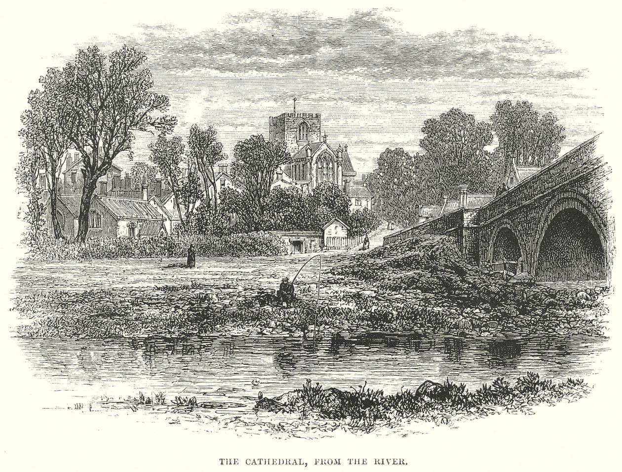 The Cathedral, from the River by English School