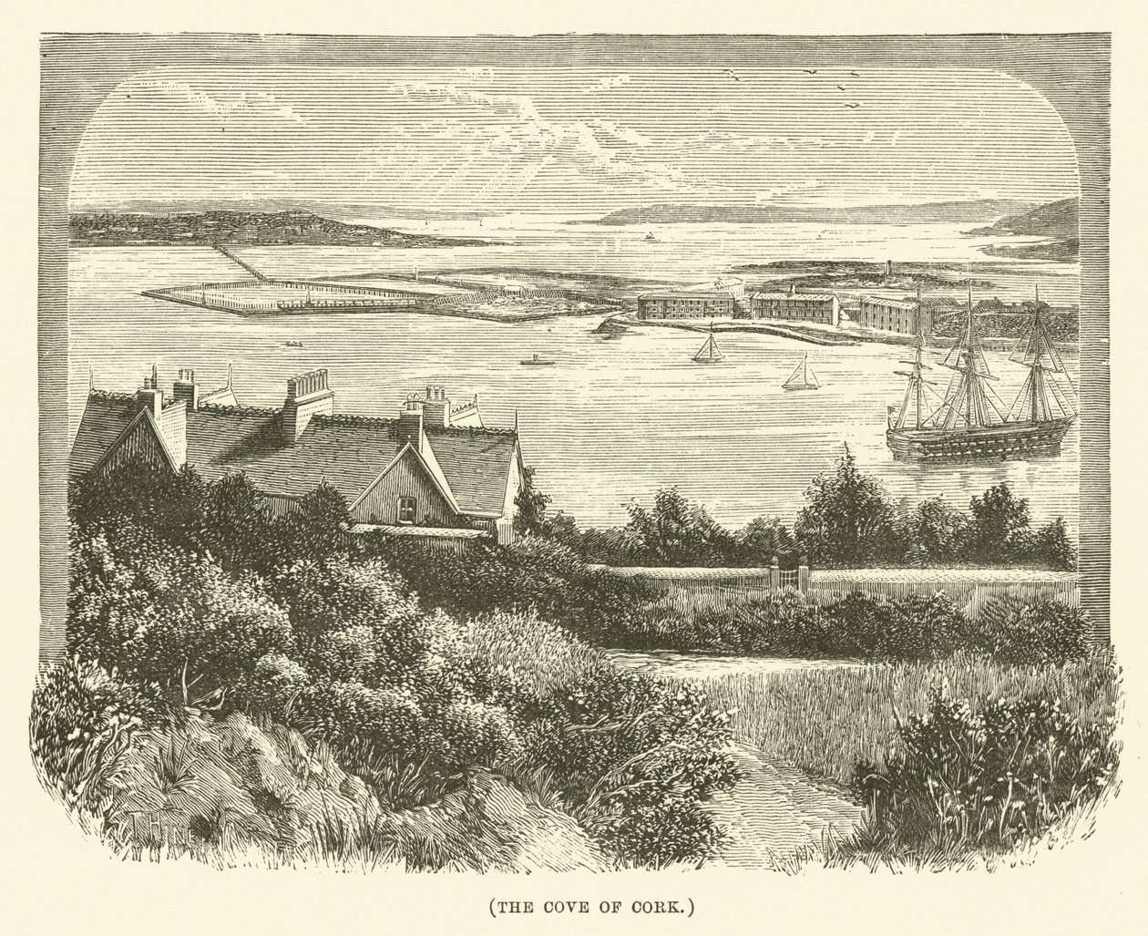 The Cove of Cork (engraving) by English School