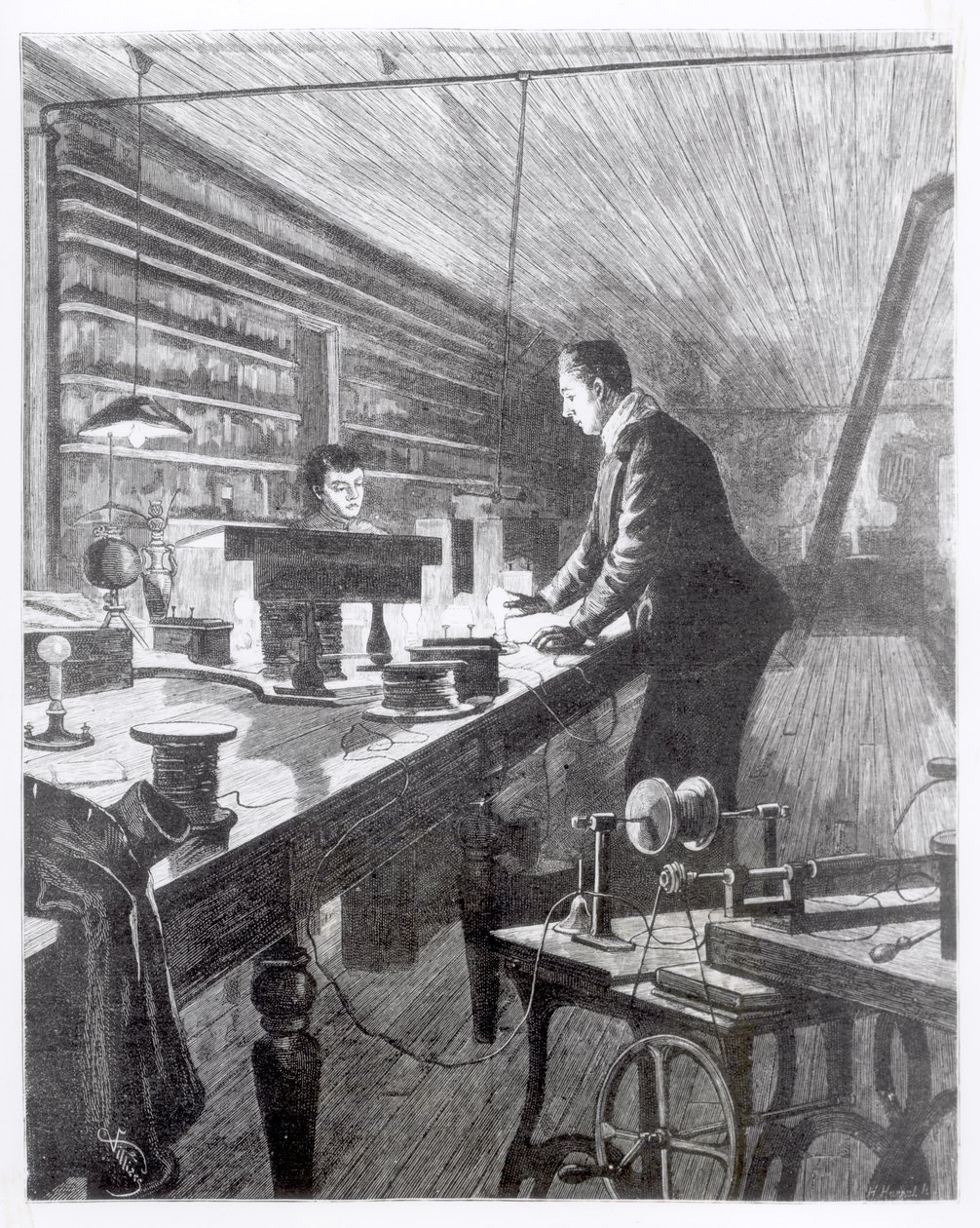 The Electric Light, Mr Edison in his Laboratory by English School