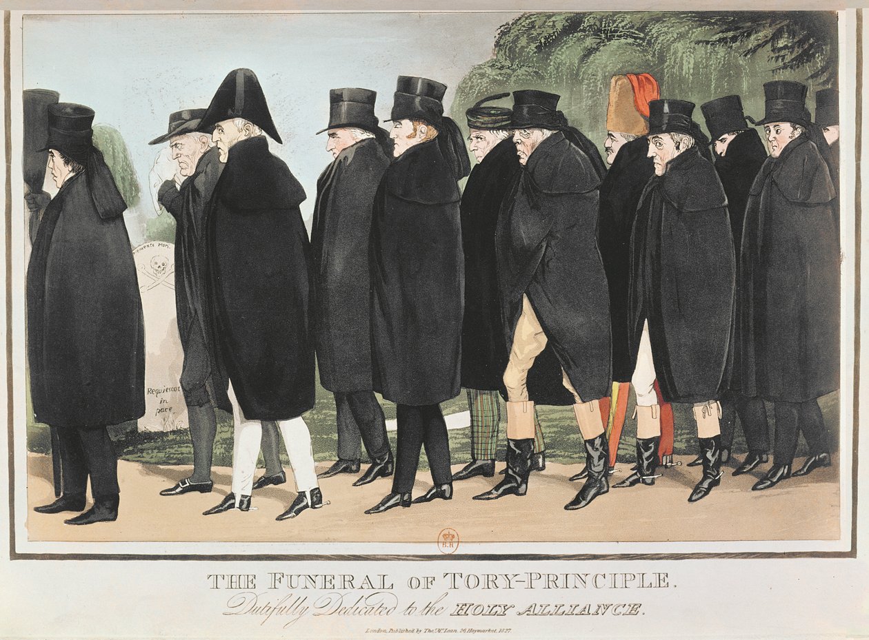 The Funeral of Tory Principle, c. April 1827 by English School