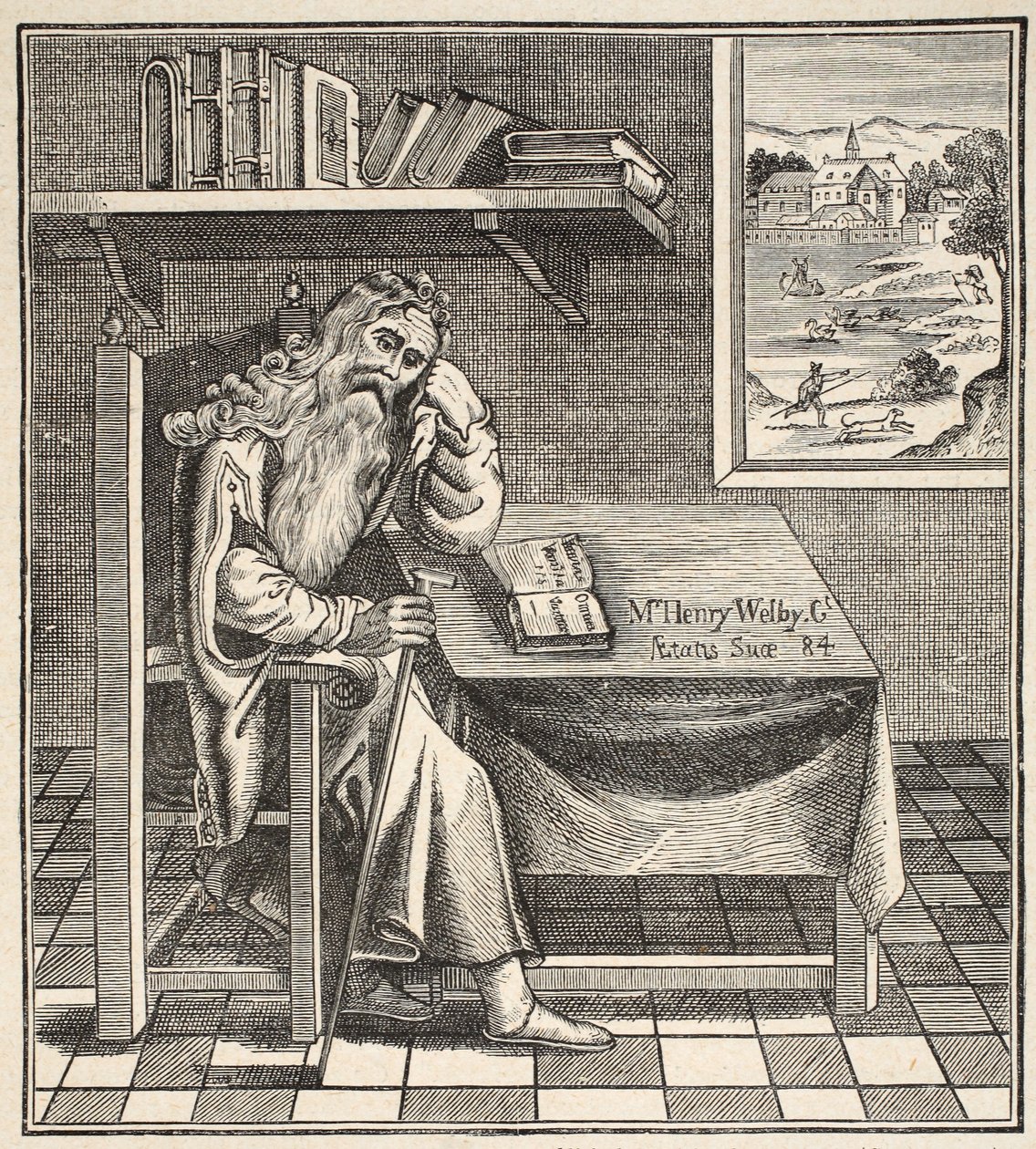 The Grub Street Hermit, from a picture published by Richardson, 1794 by English School