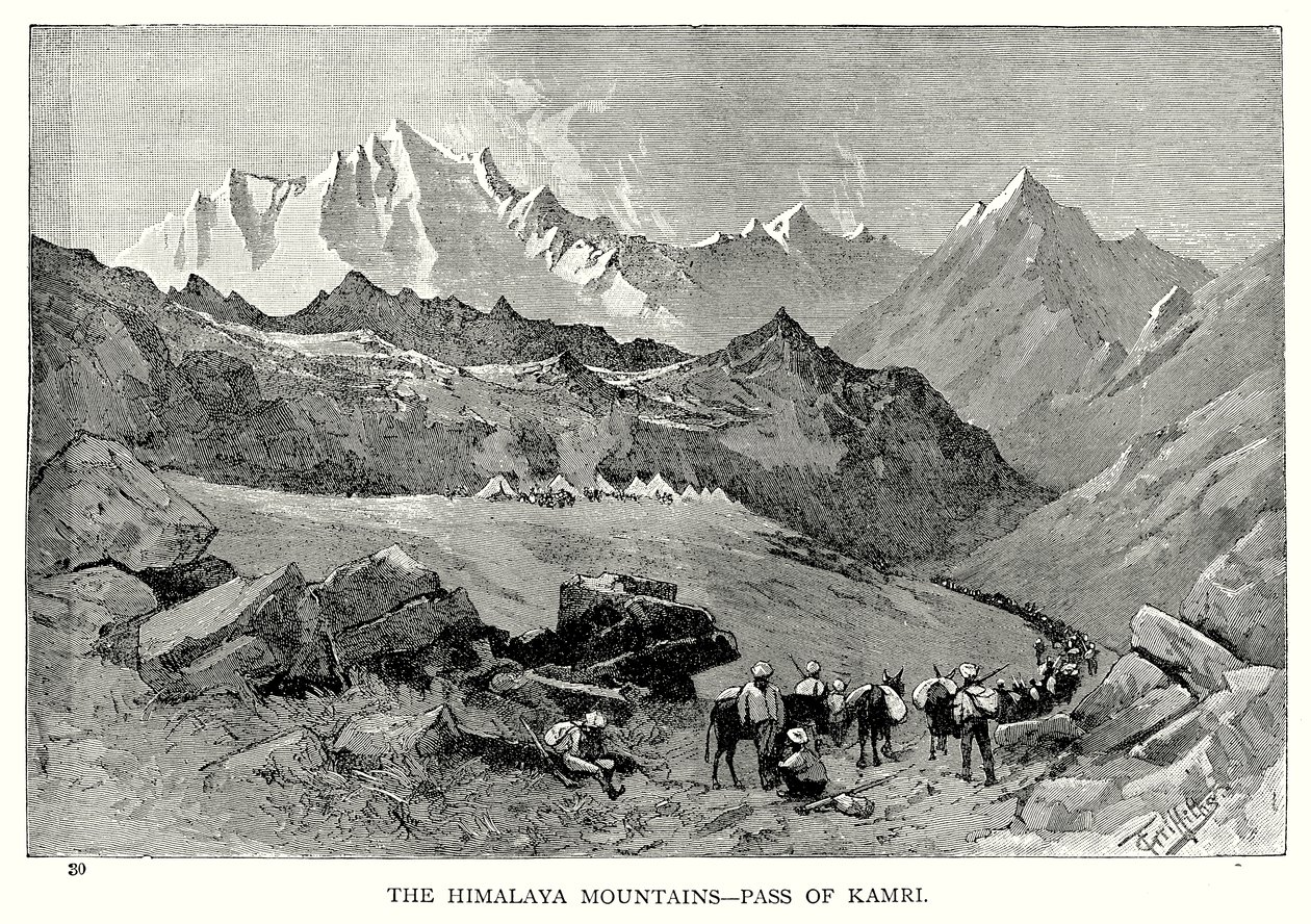 The Himalaya Mountains – Pass of Kamri by English School