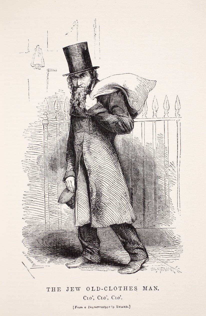 The Jew Old-Clothes Man, after a daguerreotype by Richard Beard, illustration from London Labour and London Poor by Henry Mayhew, pub. 1862 by English School