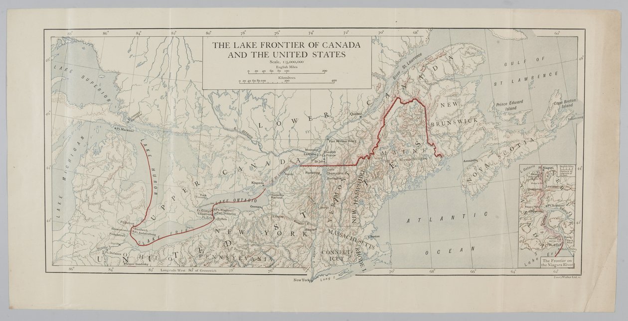 The Lake Frontier of Canada and the United States by English School