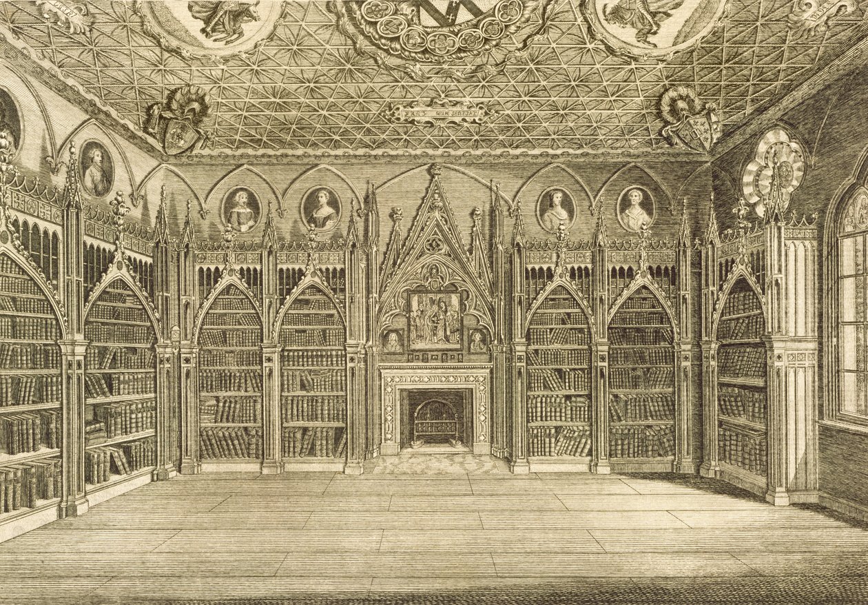 The Library, engraved by Godfrey, from Description of Strawberry Hill by Horace Walpole, 1784 by English School