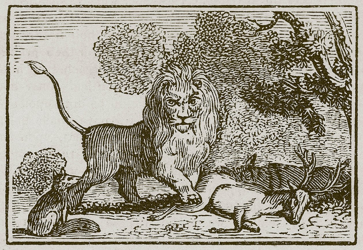 The Lion, the Ass and the Fox by English School