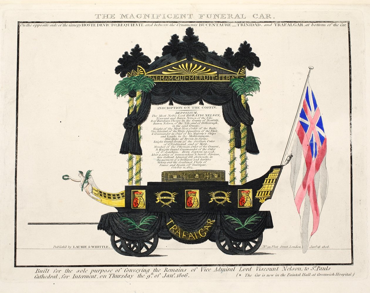 The Magnificent Funeral Car, pub. 1806 by English School