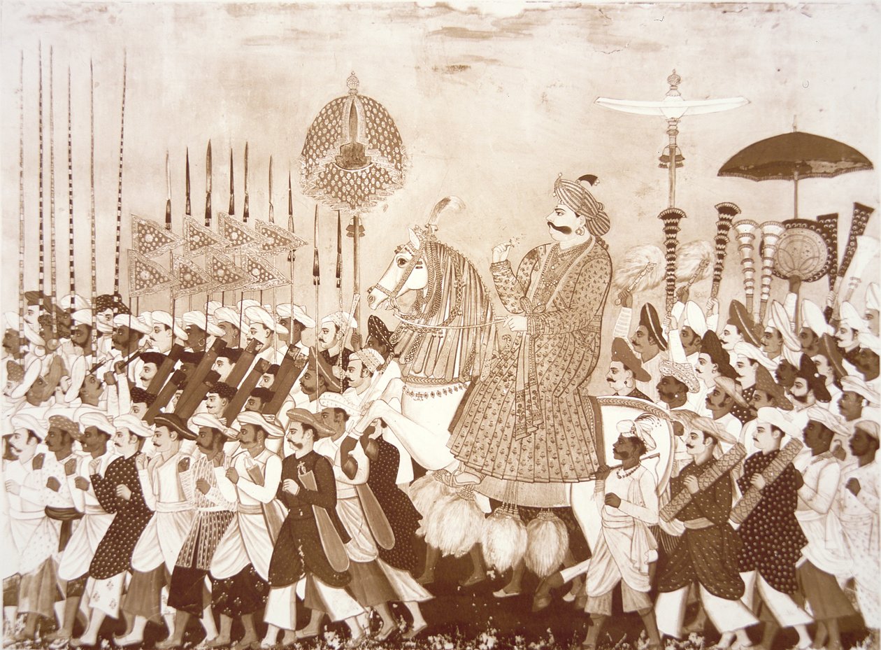 The Mahratta Chief Tulsaji of Tanjore by English School