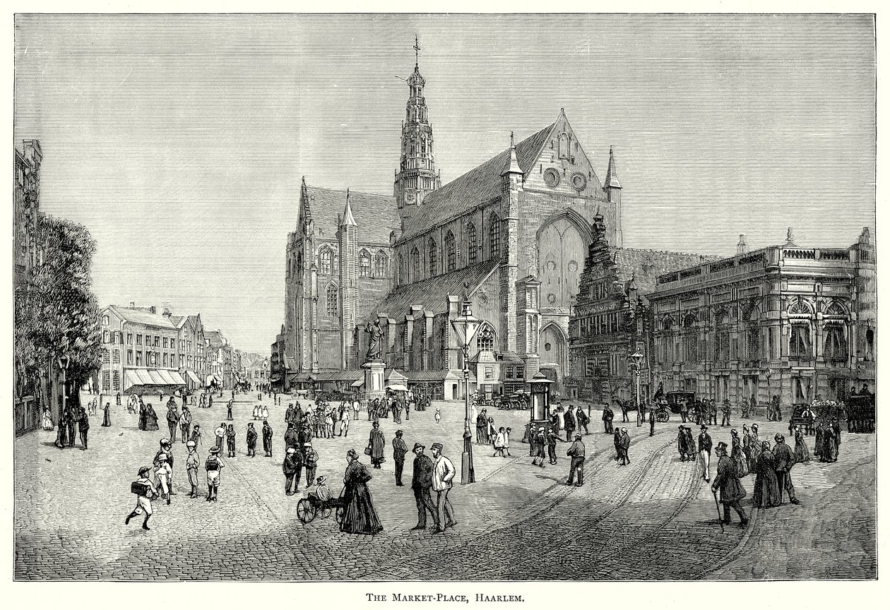 The Market-Place, Haarlem by English School