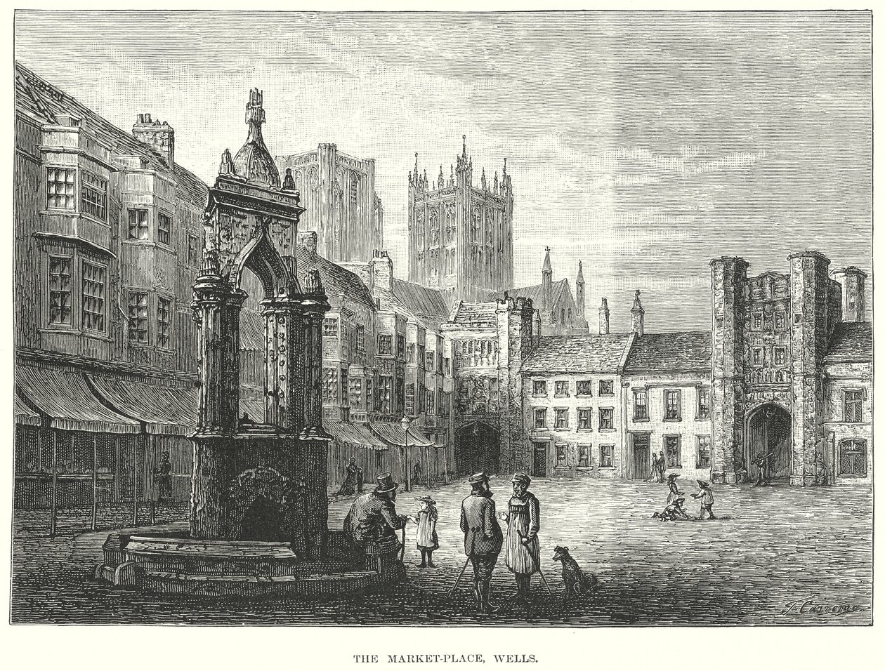 The Market-Place, Wells by English School