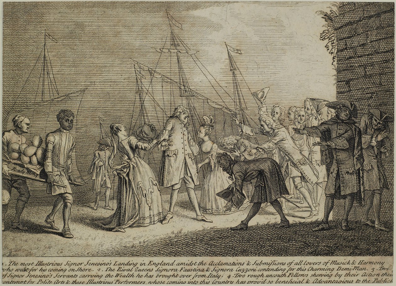 The Most Illustrious Signor Senesinos Landing in England, c.1726 by English School