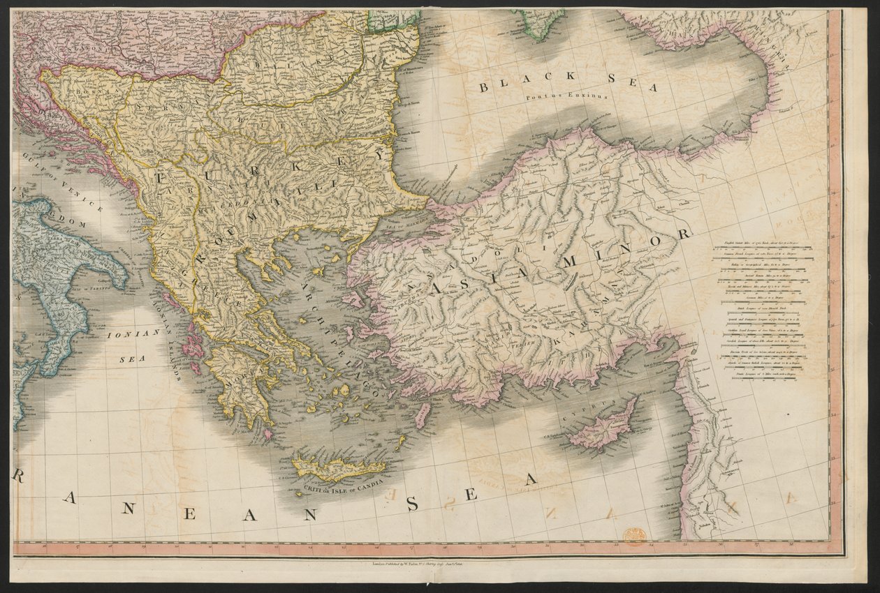 The Ottoman Empire, from Europe, Describing All the Changes of Territory, Published 1816 by English School