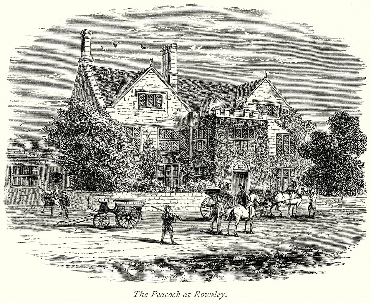 The Peacock at Rowsley by English School