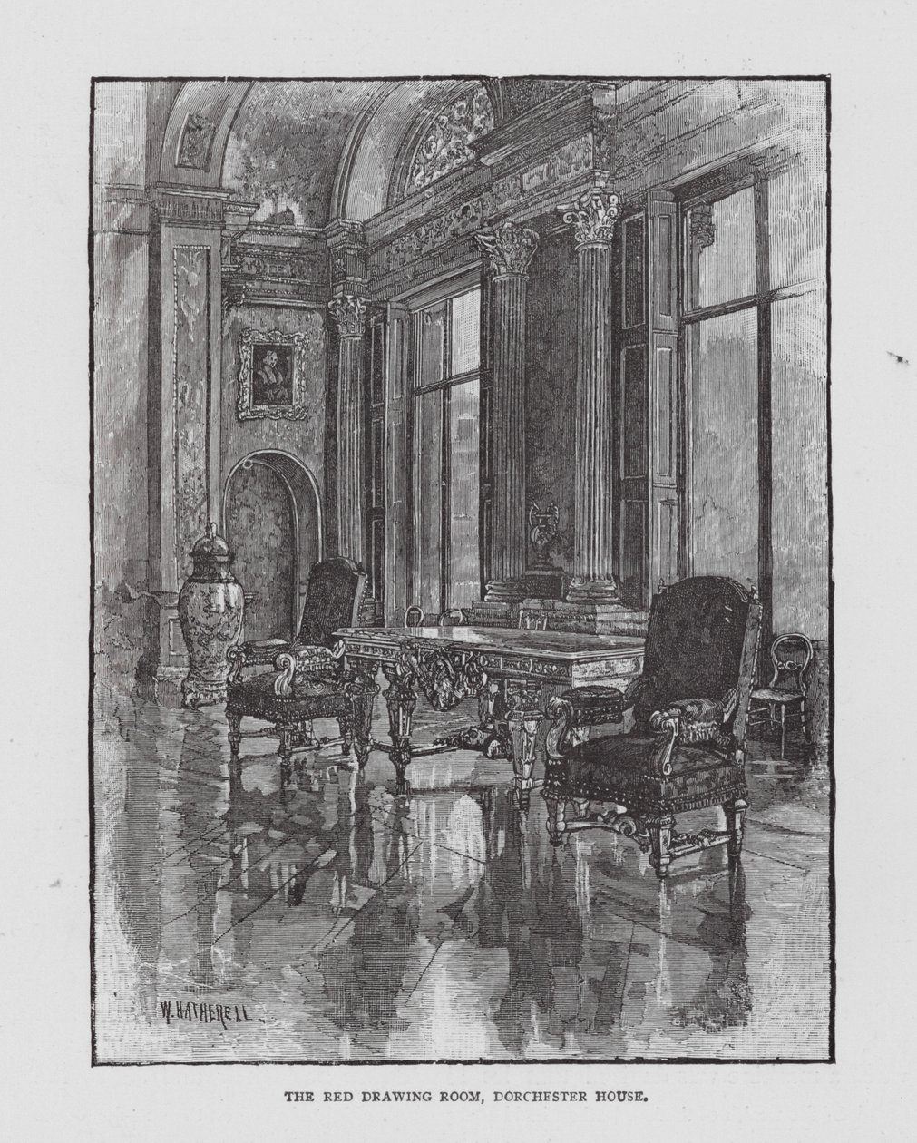 The Red Drawing Room, Dorchester House by English School