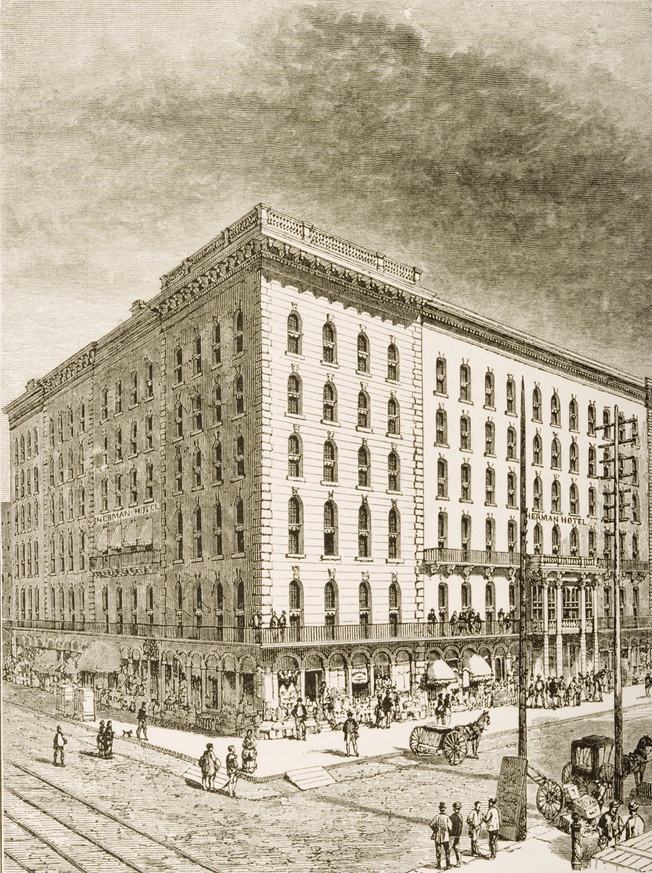 The Sherman Hotel, Chicago, in c.1870, from 